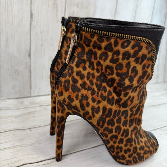 Thalia Sodi Women’s Stiletto Ankle Booties Animal Print Faux Suede Size 6M Lynda - Picture 6 of 14